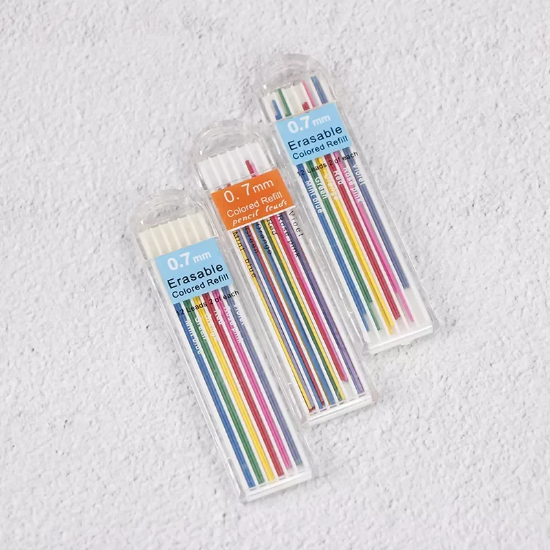 Boxes 6 Colors 0.7mm Colored Mechanical Pencil Refill Lead Erasable Student Stationary School Office Supplies