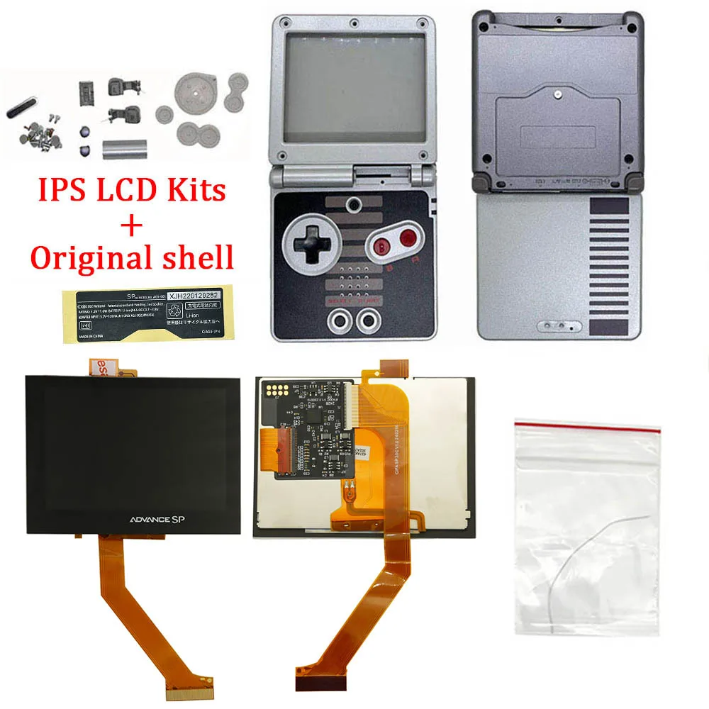 IPS V4 LCD キット GBA SP 用シェルケース付き IPS V4 LCD バック