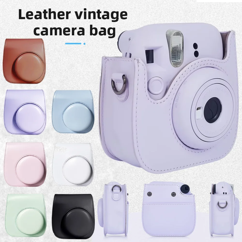 Retro Instant Camera Protective Case Camera Shoulder Bag PU Leather Lightweight Accessories Fujifilm Instax Mini 12/11/9/8