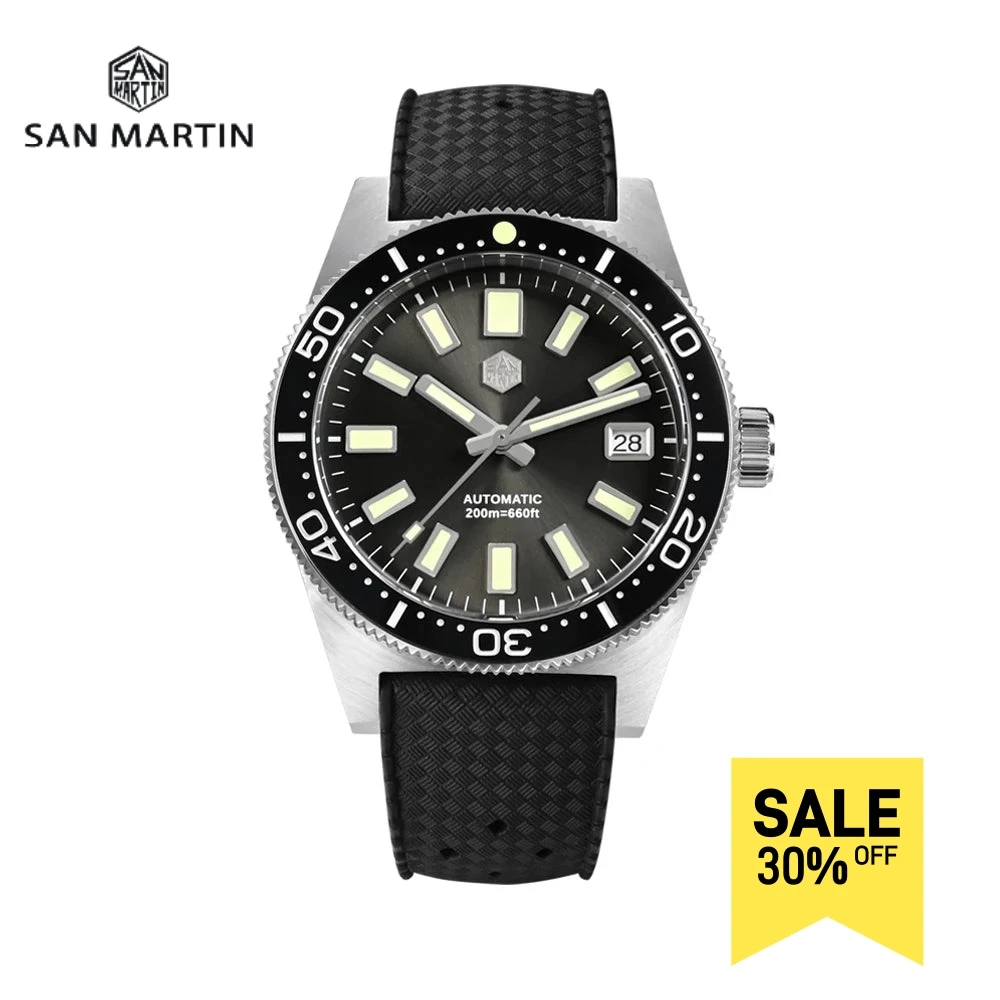 

San Martin 62mas Diver Watch New 39mm Japan NH35 Enamel Dial Automatic Men Mechanical Watches Sapphire Waterproof 200m Luminous