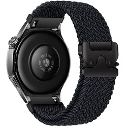 Braided Nylon Loop Strap with Parachute Buckle - Premium Replacement Wristband for 20MM Width Band (Graphite black)