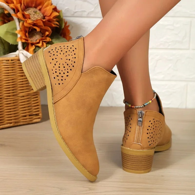 Chelsea  Women 2023 Autumn Winter Women's Boots Simple Solid Zipper Ankle Boots Classic Pointed Toe Casual Platform Boots