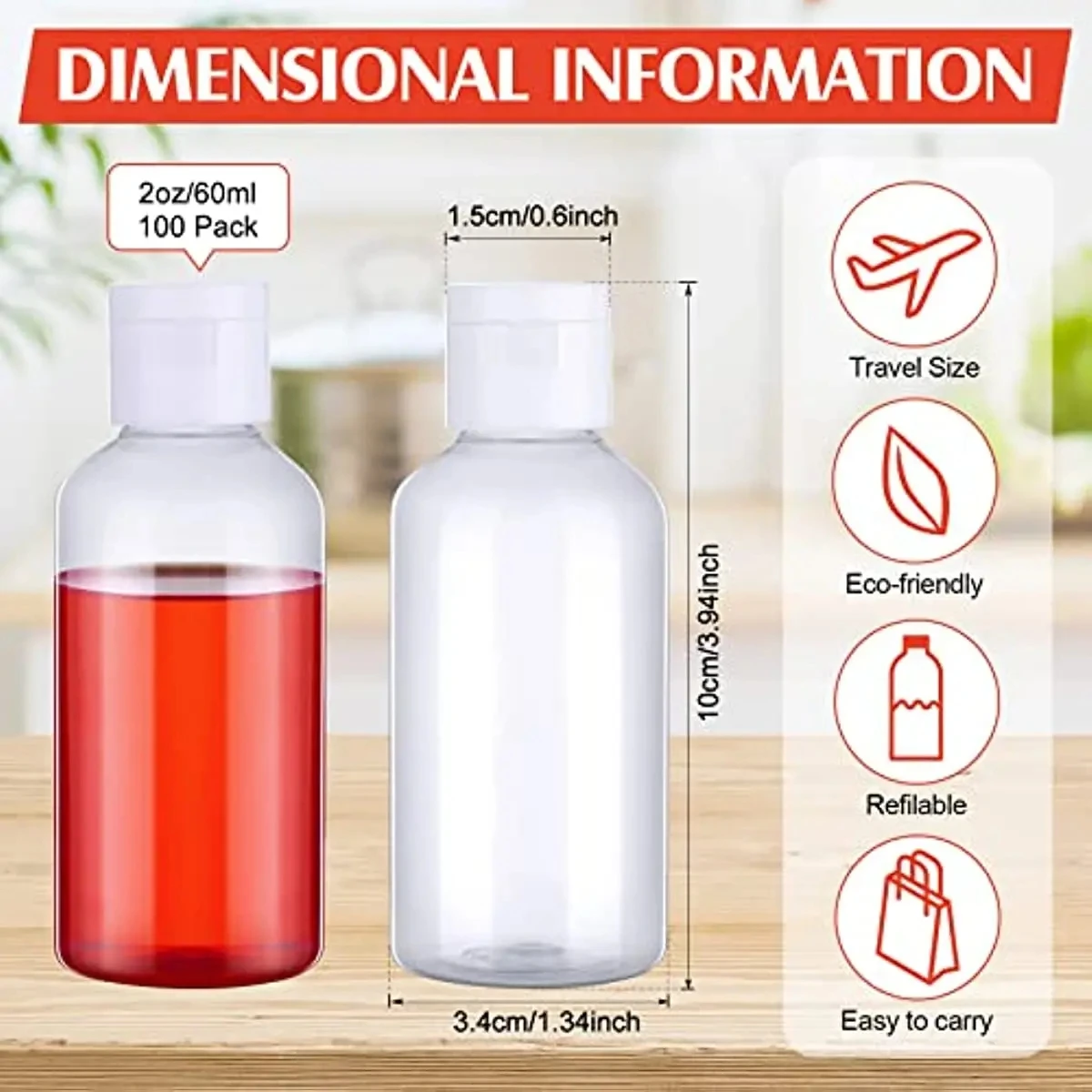 3/5/10Pcs Travel Bottle 5ml/10ml/30ml/50ml/60ml/100ml/120ml Makeup Empty Plastic Bottles Flip Cap For Liquid Lotion Cream 6