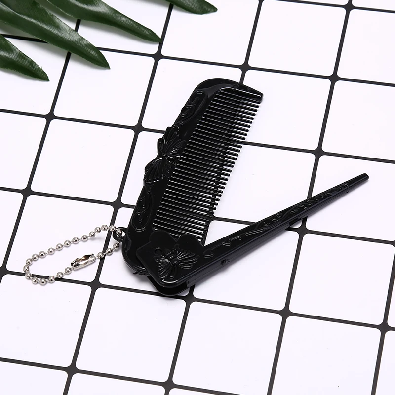 Portable Hair Comb Brush Heychain Foldable Massage Comb Anti-stati Chair 1pc
