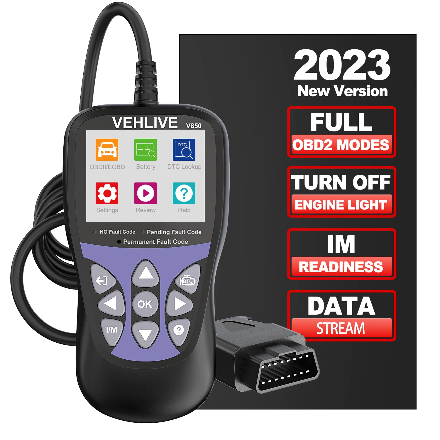 

Universal V850 OBD2 Scanner Automotive Diagnostic Tool OBDII Code Reader Engine Fault Inspection CAN Diagnostic Scanning Tool