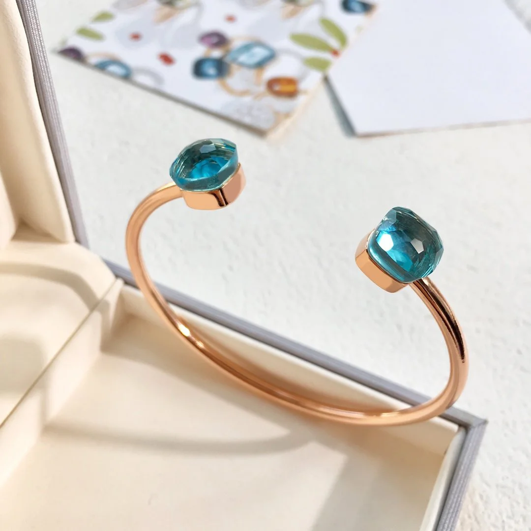 2022 Hot Trend Brand Two Open Bracelets Everyday Wear, Party, Birthday Golden Colored Gold Plated Brass 