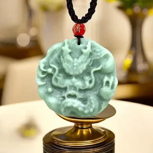 Jade Dragon Pendant Gemstones Necklace Fashion Stone Gift Luxury Accessories Green Talismans Necklaces Jewelry Natural Vintage