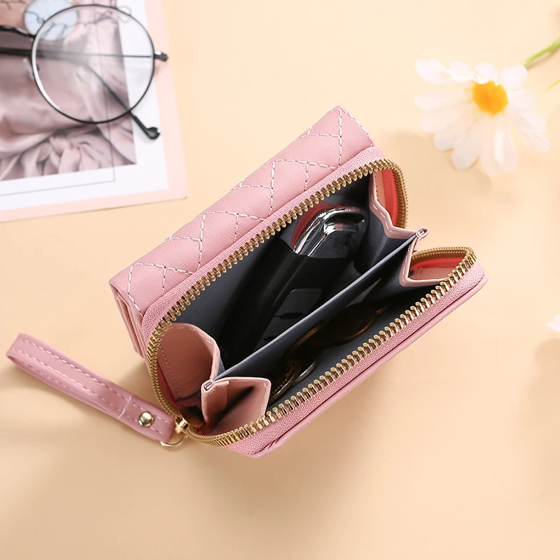 New Short Buckle Wallet Korean Version Of The Three Fold Small Fresh and  Simple Personality Small Floral …