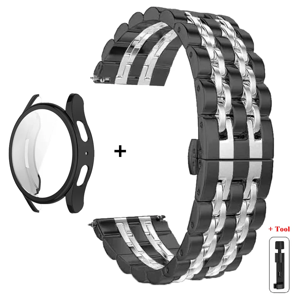 Stainless Steel Watch Strap with Soft TPU Protector Case