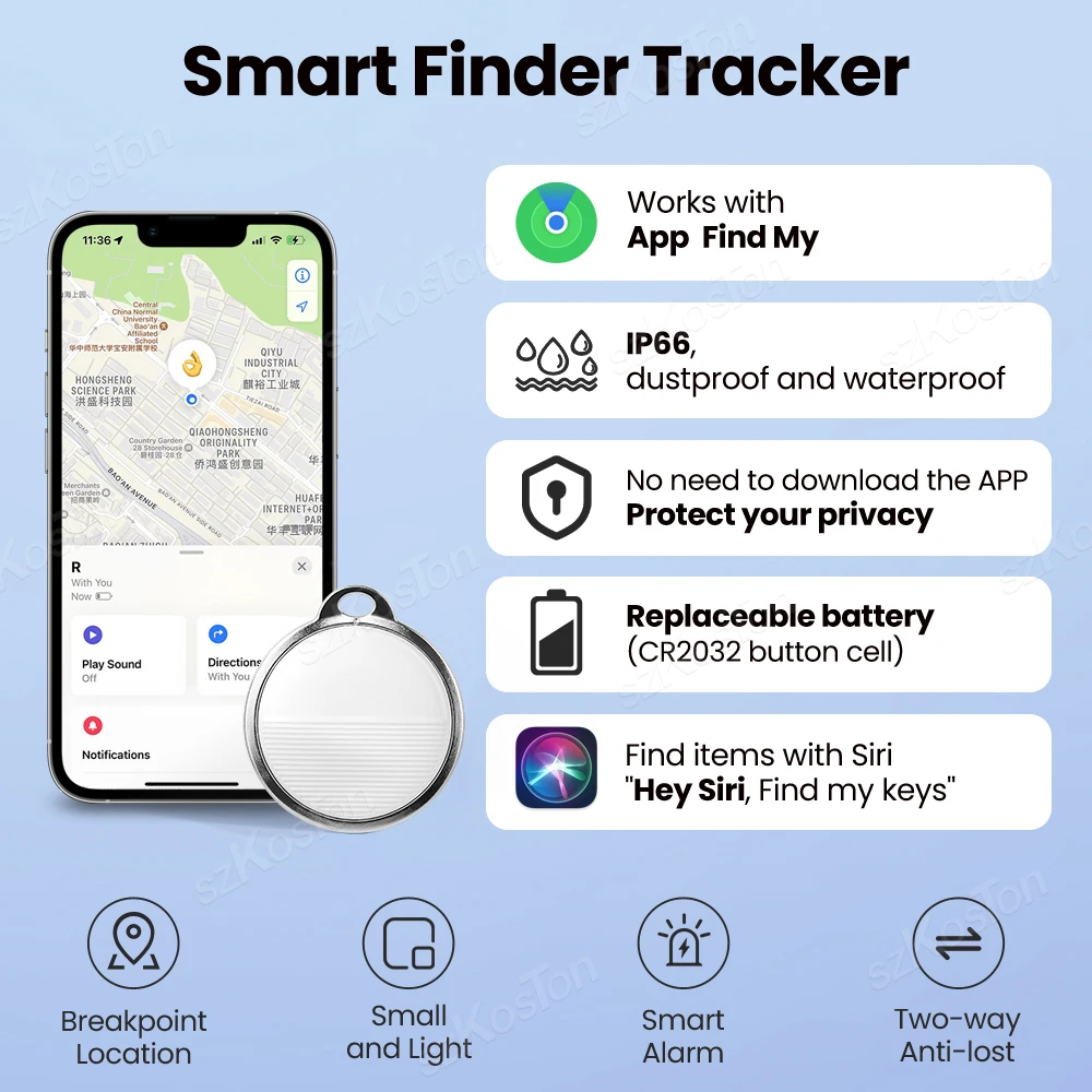 Mini GPS Tracker For Apple Find My Key Smart Tag for Luggage Keys Wallet Bags Suitcase Lost Smart Bluetooth Tracker IOS System gps tracker,gps locator,key finder,anti lost tracker,bluetooth tracker,bluetooth finder