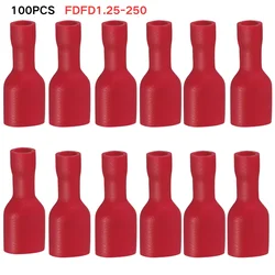 Red and Blue Fully Insulated Splice Wire Cable Connectors - Pack of 200/100 (Red 100PCS)