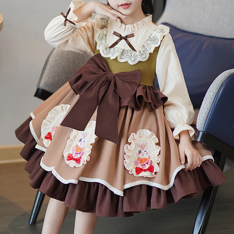 فستان الأميرة للأطفال تنورة منتفخة بأكمام طويلة لل...