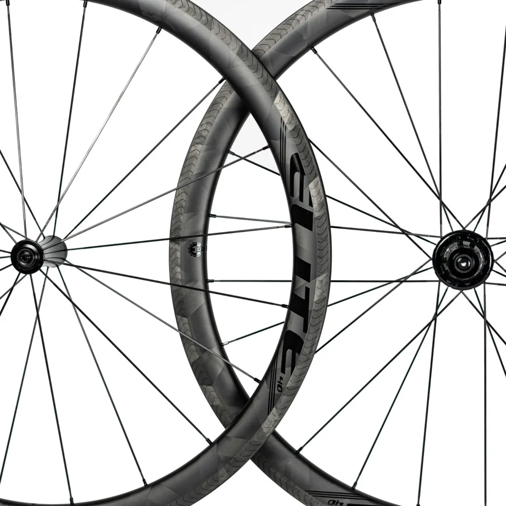 Фото ELITEWHEELS 700c новый продукт шоссейный велосипед карбоновая колесная X плетеная отделка бескамерные колеса готовые прямые тяговые ступицы гоночный велосипед колесо №4