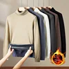 Winter Thermal Turtleneck Sweater Men's Fleece-lined Cold-Resistant High-End All-Match Stretch Casual Fashion Thickened Solid Co 1