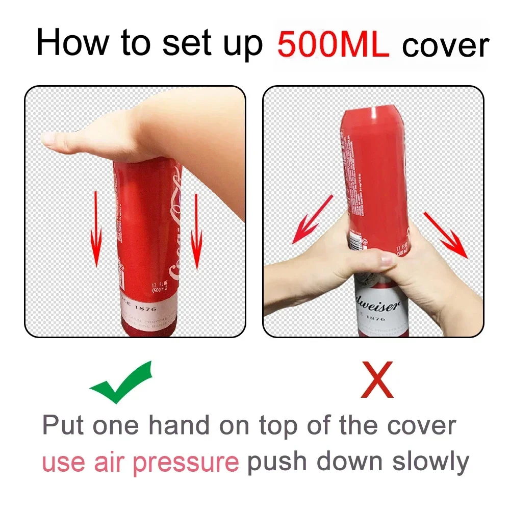 Beer Can Cover Silicone Bottle Sleeve Hide Can Case For 330ml to 500ml cans Golf Basketball Park Beach