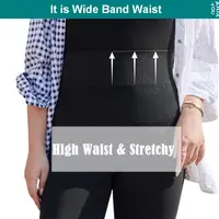 Buttery Soft Plus Size Leggings For Women Super Stretch Wide High Waist Rib Tummy Control Jegging Stirrup & Ankle - Image 2