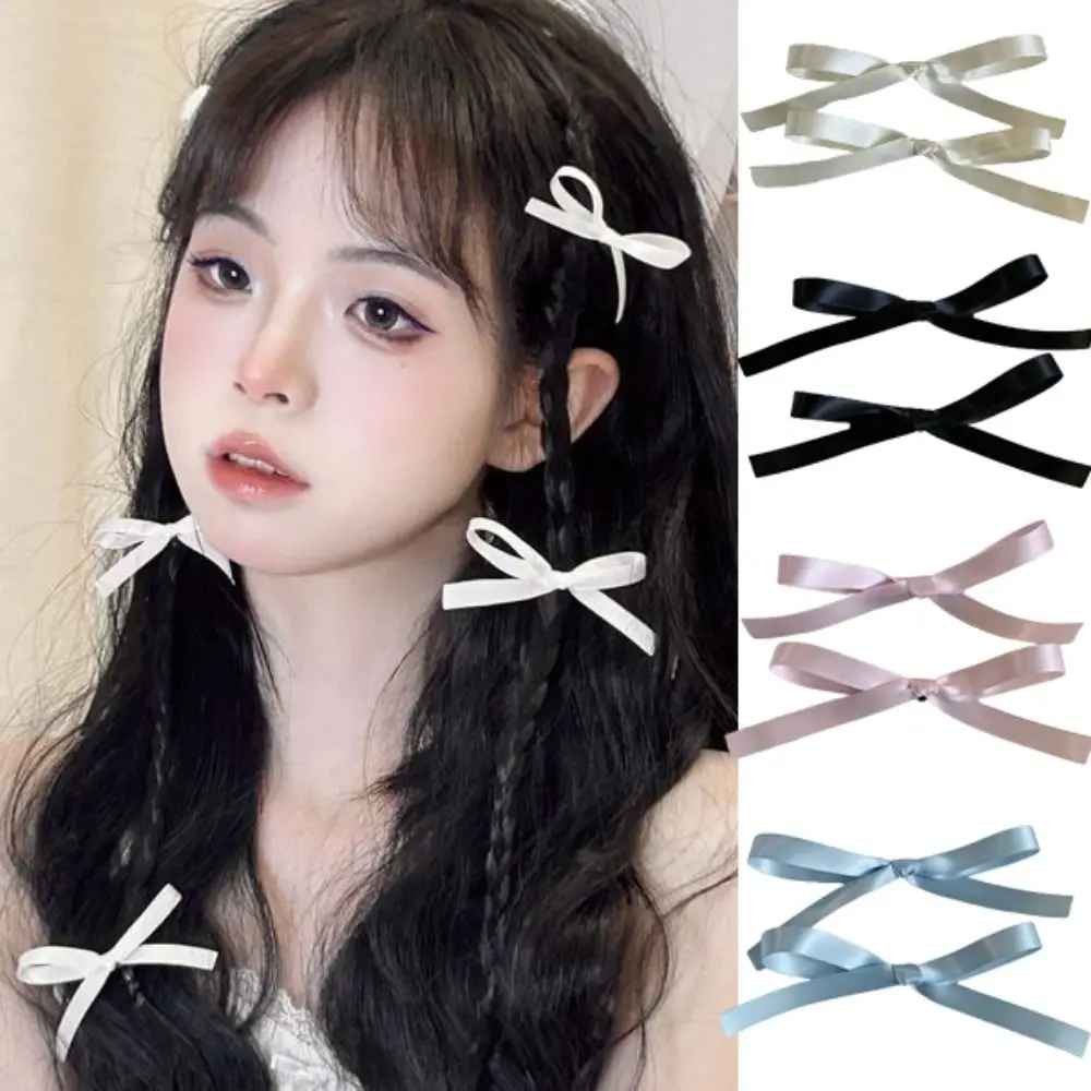 1PC New Sweet Bowknot Hair Clips Hair Accessories Headwear Bow Hairpin Cute Ballet Ribbon Bang Clip Girls