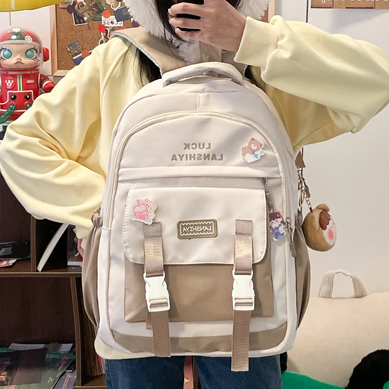 

High Capacit Kawaii school Backpack for Girls cute Mochila Waterproof bookbag Teens College Student Large Travel Shoulder Bag