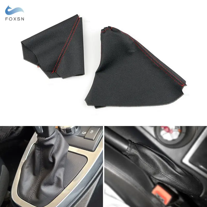 For Land Rover Freelander 2 2008-2013 Center Gear Shift Collars Handbrake Gaiter Boot Microfiber Leather Cover Trim Accessories