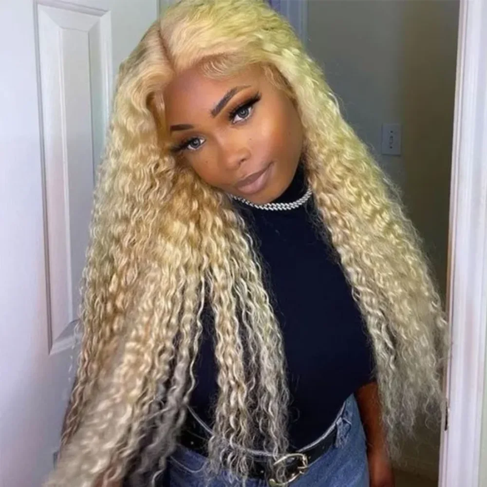 

UNice Hair 613 Blonde Water Wave 13x4 Lace Front Wig Pre Plucked Glueless Human Hair Lace Frontal Wigs for Women Hairline