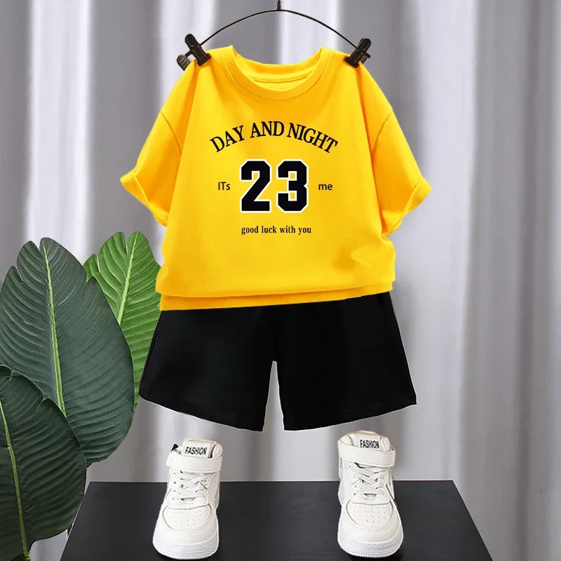 Children's Daily Travel T-shirt No.23 Printed Sports Top Cotton Breathable Boys and Girls T-shirt Children's Clothing 2025 New 4