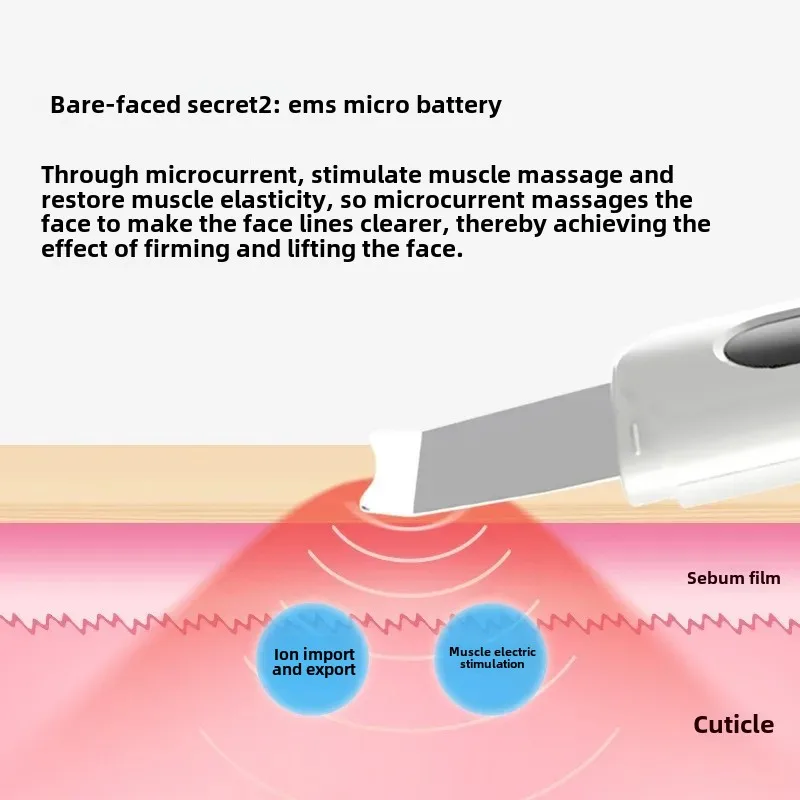 Portable Ultrasonic Blackhead Remover Cleaner Facial Pore Cleaning Device Plastic Material Imported From China Mainland
