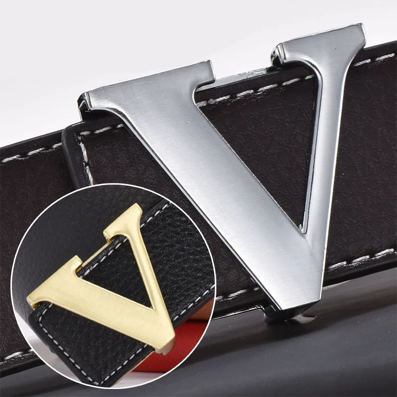 

High Quality Strap Waist V buckle Designer Luxury Brand Belts for Mens Genuine Leather Male Women Casual Jeans Vintage Fashion