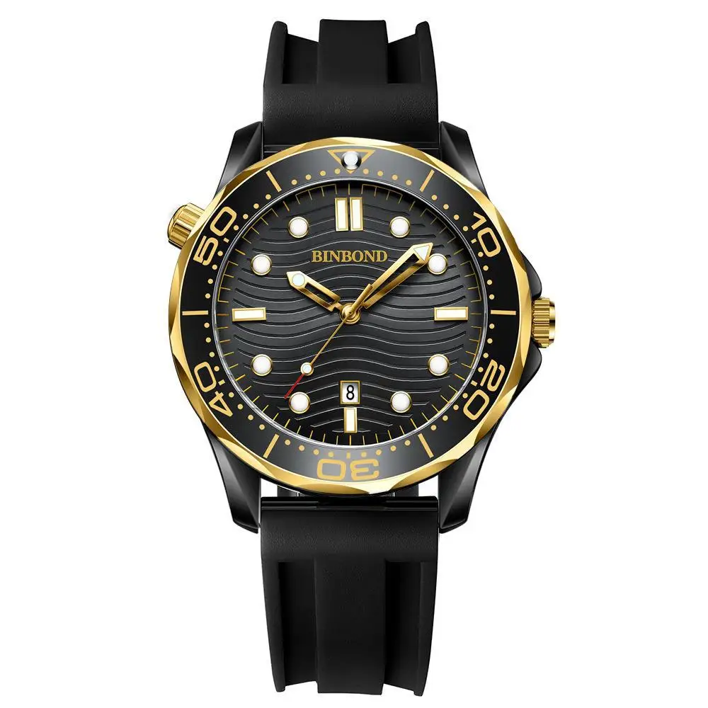 BINBOND Luxury Sea Horse Series Men's Quartz Watch - Elegant Luminous Waterproof Design