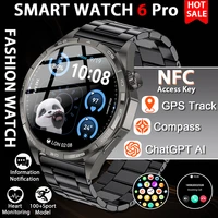 2026New GT6 Pro Smart Watch Men HD AMOLED Screen GPS Motion trajectory HeartRate Bluetooth Call 1.50" SmartWatch IP68 waterproof