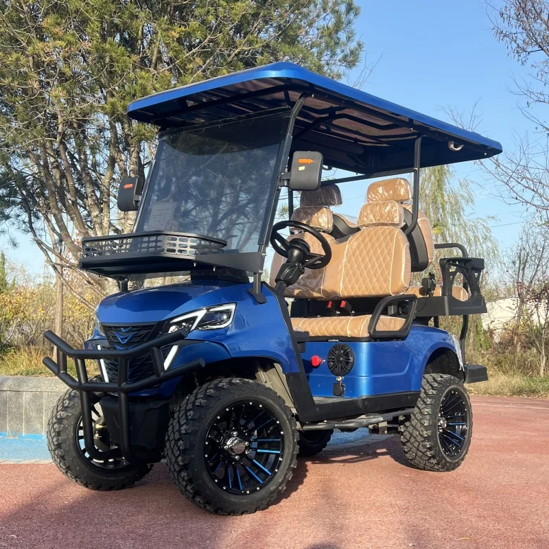 High Quality 4 6 Seater Electric Golf Cart 4000W 5000W Off-Road Scooter Folding Seat Travel 4 Wheel Electric Cart