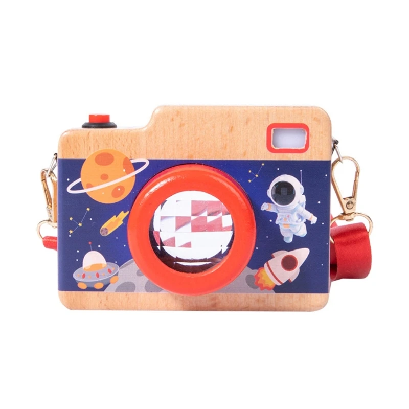 

97BE 2-in-1 LED Camera Toy Children Birthday Gift Interactive Wooden Toy
