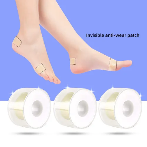 보이지 않는 내마모성 방지 힐 패치 스티커, 실리콘 젤 흉터 피부 석고, 찢을 수 있는 대용량 방수 테이프 붕대, 100cm/롤 3
