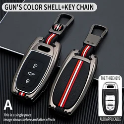 Premium Car Key Fob Cover with Keychain - Sleek and Durable Design (Grey Set)