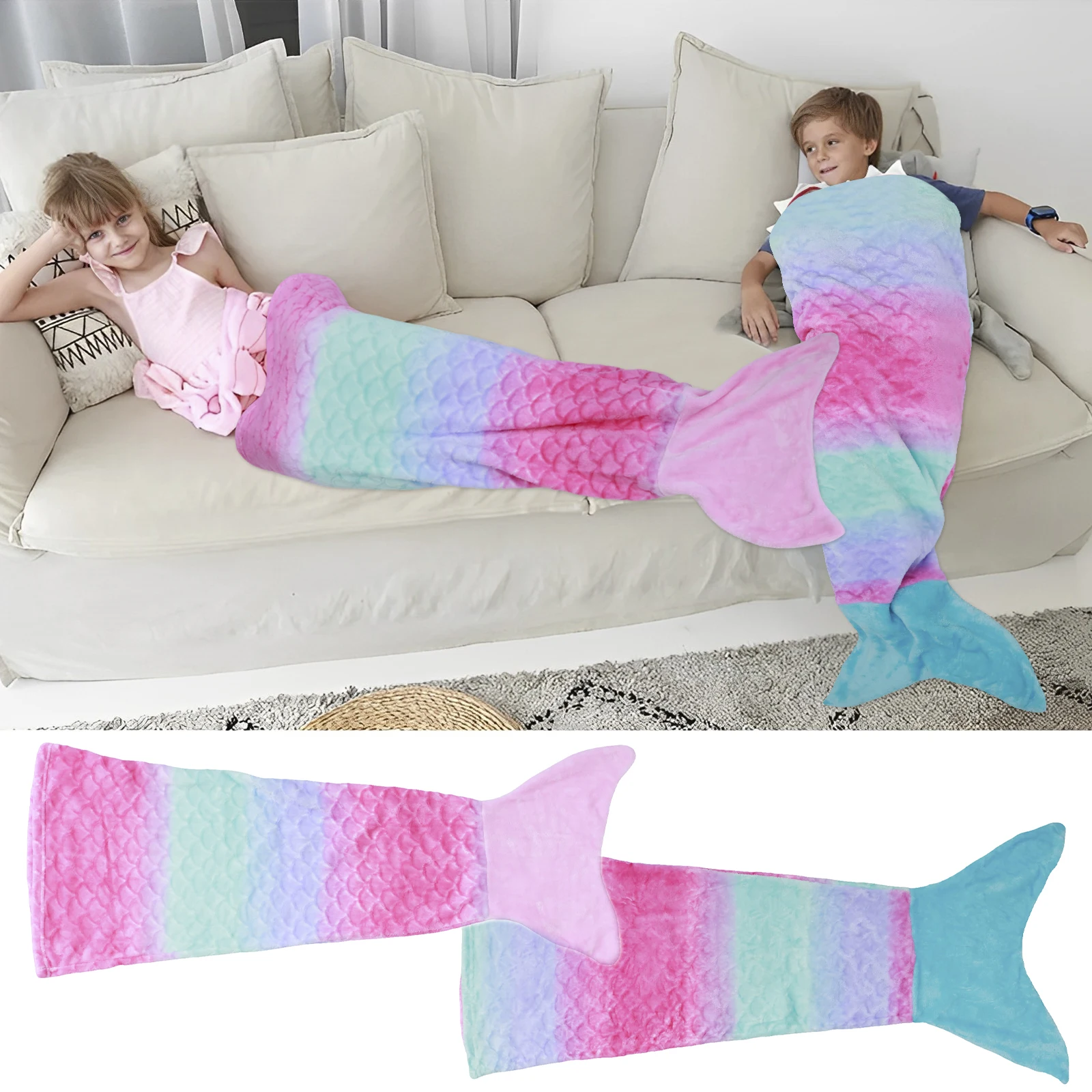 

Одеяло с хвостом русалки ультра-мягкое фланелевое одеяло для сна носимые одеяла русалки удобное одеяло с хвостом русалки милое одеяло