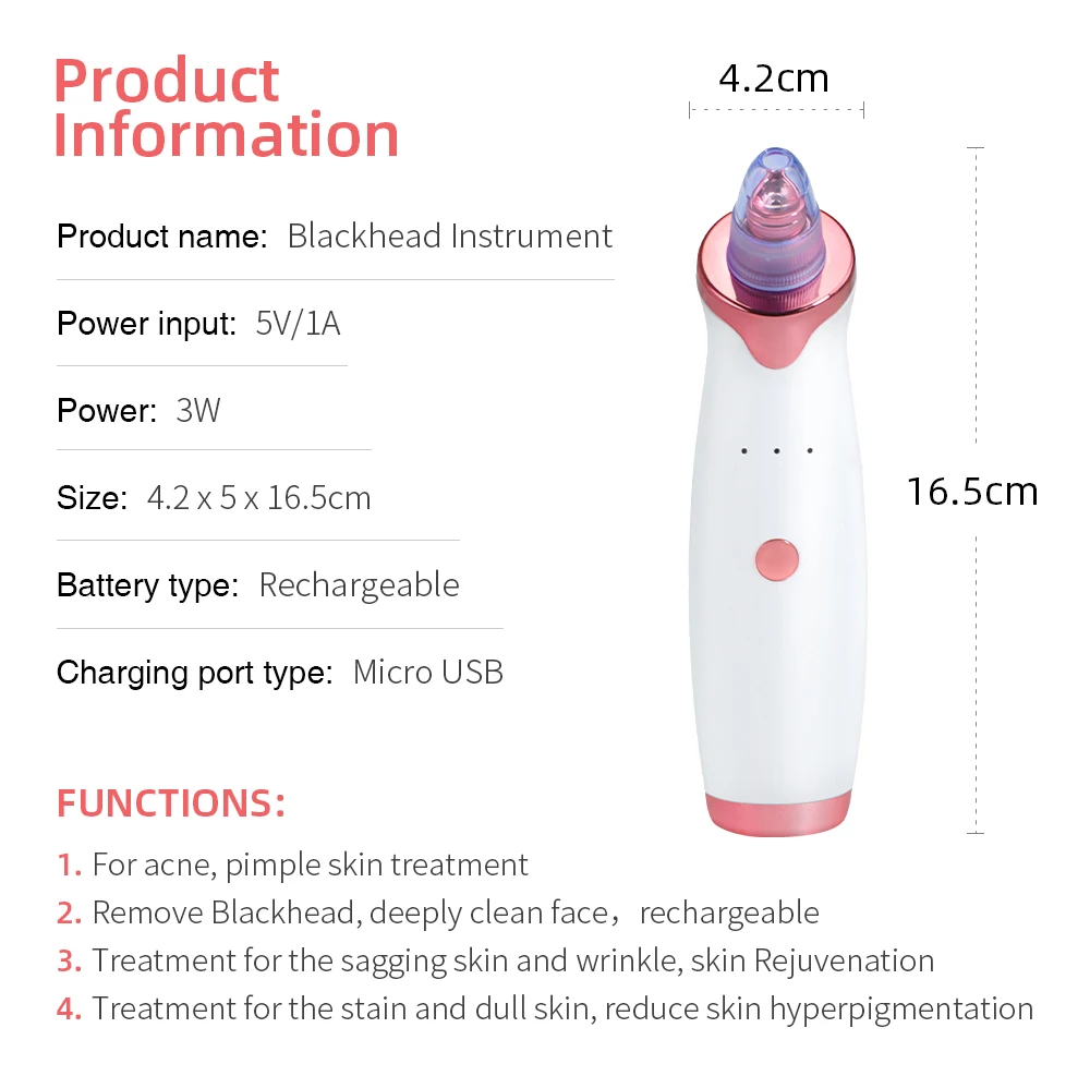 Blackhead Remover Facial Pore Cleanser Blackhead Remover Pore Vacuum Face Cleaner Nose Face Deep Cleansing Skin Care Device