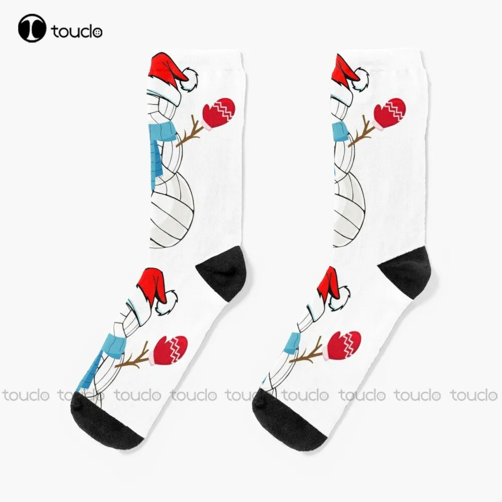 

Volleyball Snowman | Funny Christmas Holiday Socks Gift Socks Running Socks For Men New Popular Comfortable Best Girls Sports