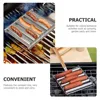 Stainless Steel BBQ Tools with Rustproof Square Grilling Grid Sausage Roller Rack Easy To Clean Party Camping Sausage Tools 3