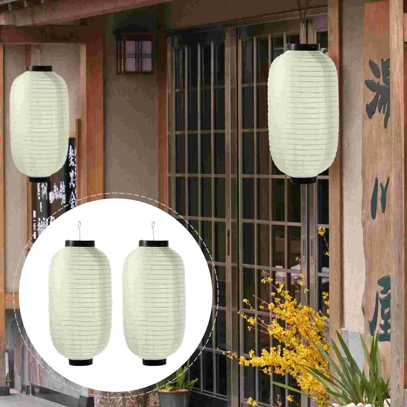 

Lantern Japanese Lanterns Hanging Paper Silk Chinese Outdoor Lamp Style Ornament Waterproof Bar Decorations Sushi Red White