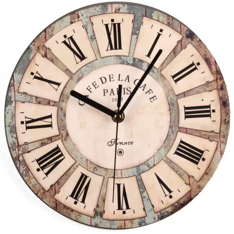 23 Cm Vintage Nordic Style Wooden Wall Clock style4  