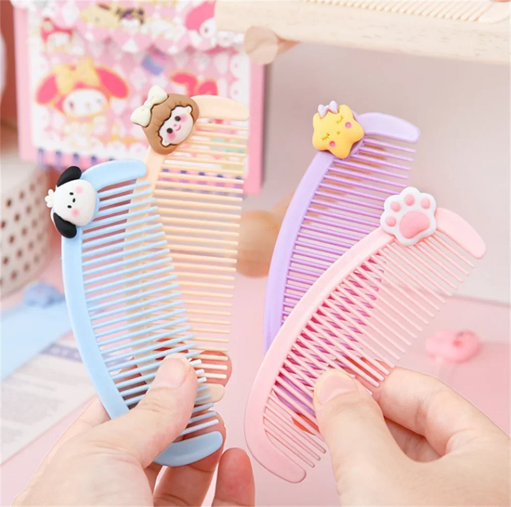 Portable Cartoon Mini Crescent Comb Children's Small Comb Student Carrying Plastic Hairdressing Anti-static Small Gift hair brush comb,baby hair comb