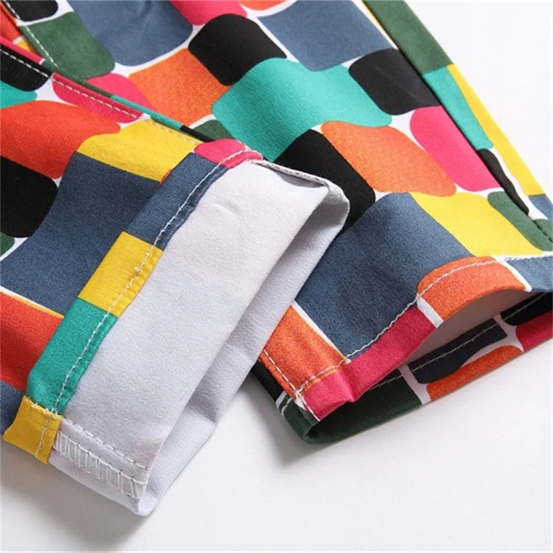 EH·MD Rainbow Square Design Jeans Men's Cotton Soft High Street Personalized Slim Fit Pants Fashion High Elastic Zipper Season 2