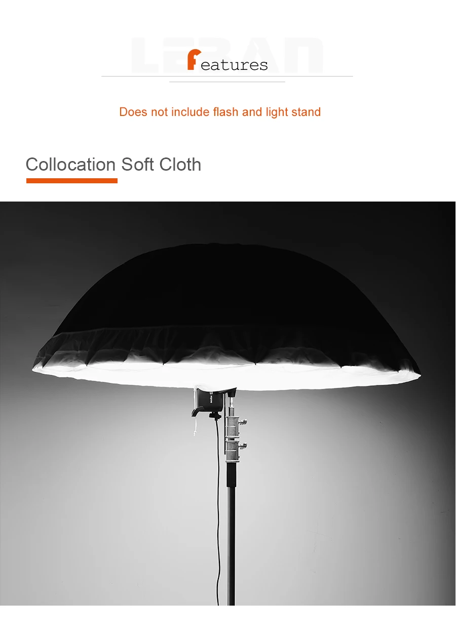 Studio Photography Umbrella Diffuser Cover 60''150cm for 60"150cm Black White R