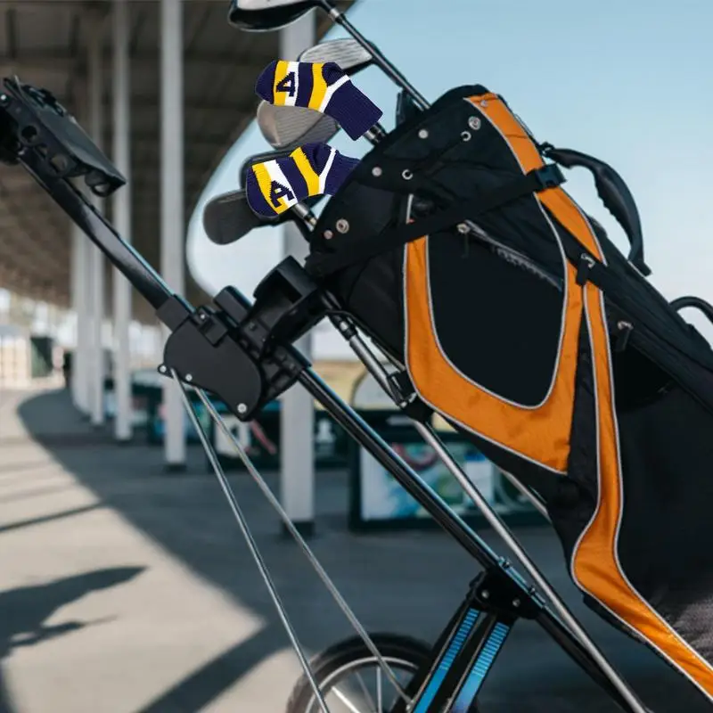 니트 골프 커버 부드러운 보호용 9종 골프 커버 세트, 흠집 방지 드라이버 페어웨이 하이브리드 헤드커버 (번호 태그 포함)