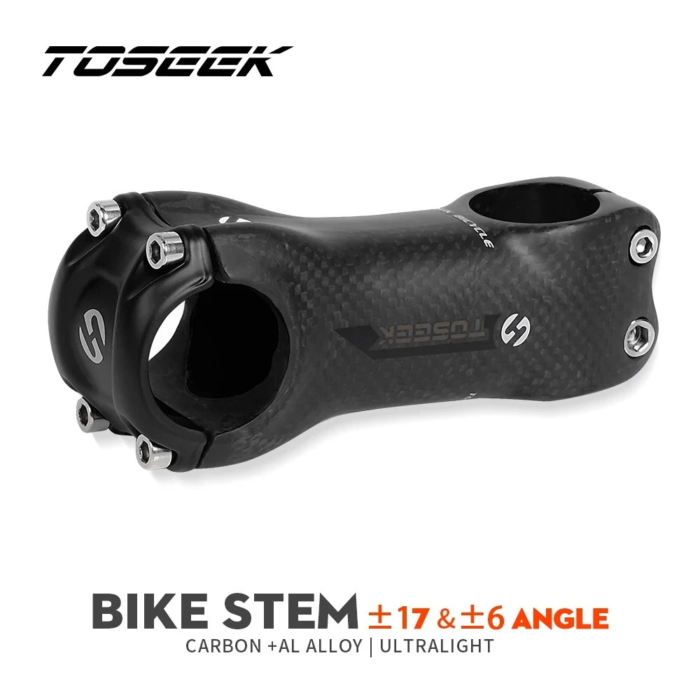 

TOSEEK Carbon MTB Bicycle Stem 3K Matte Clamp 31.8MM For Mountain Road Bike Handlebar Stem Length 70/80/90/100/110/120/130mm