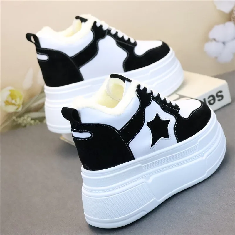 

Женские ботинки из натуральной кожи, на платформе 8 см, 10 см, 12 см