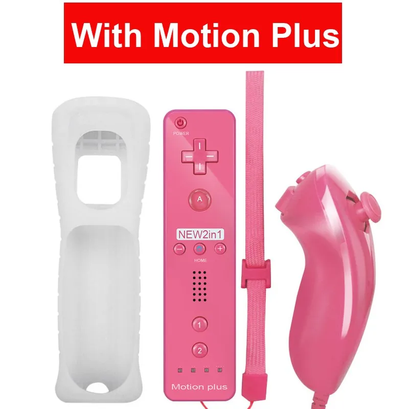 Wireless Remote Gamepad Controller Compatible Nintendo Wii Console Nunchuck Remote Control Joystick Joypad Optional Motion Plus 