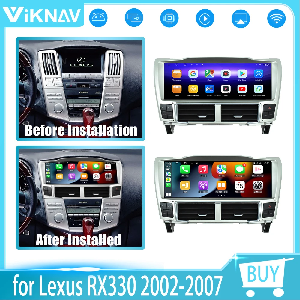 

Vertical Screen Car Radio For Lexus RX330 2002-2007 Android Auto GPS Navigation HD LCD Touch Screen Video Player