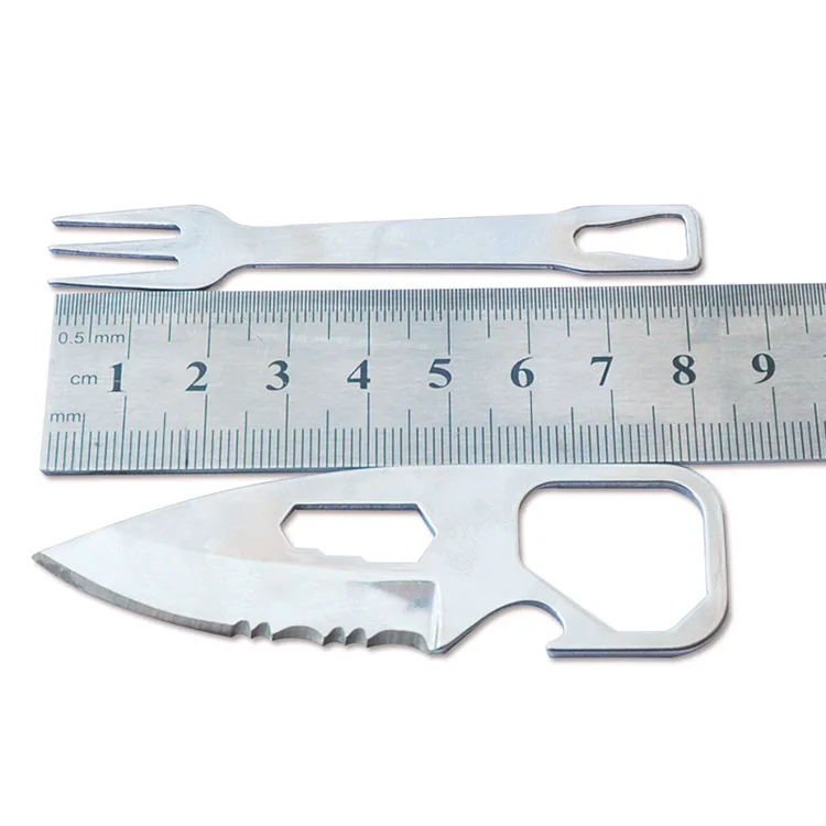 2023 NEW EDC Safety First Aid Outdoor Multifunction Tool Card Camping Survival Equipment Portable Barbecue Knife Fork