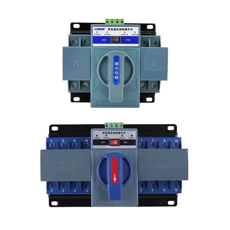 Interruptor de Transferência Automático Interruptores Elétricos do Seletor Poder Duplo Cnc Ycq3b63 2p 4p 63a Ats C.a. 230v 400v 50hz 60hz