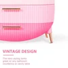 Portable Oval Cosmetics Organizer with Compartment Drawers Makeup Storage Box Vanity Dresser Clear Lid Easy Access Ideal Gifts 3